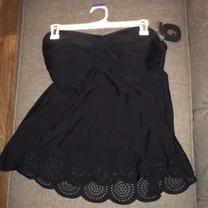 Black flowy bathing suit top